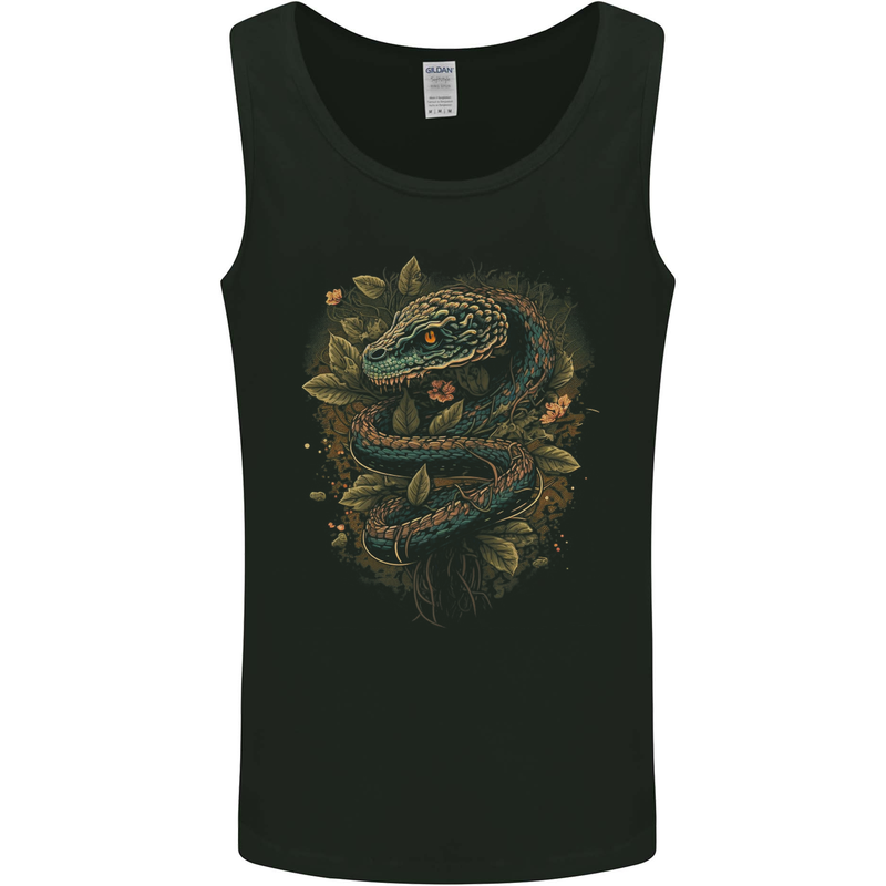 Pagan Snake in a Gothic Tree Mens Vest Tank Top Black