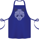 Paisly Panda Bear Cotton Apron 100% Organic Royal Blue