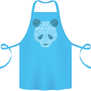 Paisly Panda Bear Cotton Apron 100% Organic Turquoise