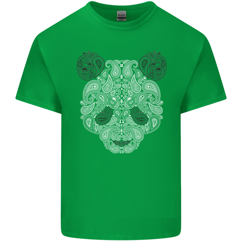 Paisly Panda Bear Kids T-Shirt Childrens Irish Green