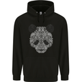 Paisly Panda Bear Mens 80% Cotton Hoodie Black