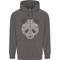 Paisly Panda Bear Mens 80% Cotton Hoodie Charcoal