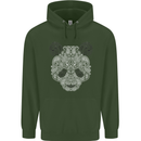 Paisly Panda Bear Mens 80% Cotton Hoodie Forest Green