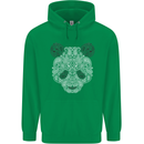 Paisly Panda Bear Mens 80% Cotton Hoodie Irish Green