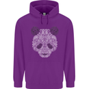 Paisly Panda Bear Mens 80% Cotton Hoodie Purple