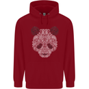 Paisly Panda Bear Mens 80% Cotton Hoodie Red