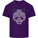 Paisly Panda Bear Mens Cotton T-Shirt Tee Top Purple