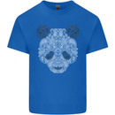 Paisly Panda Bear Mens Cotton T-Shirt Tee Top Royal Blue