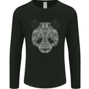 Paisly Panda Bear Mens Long Sleeve T-Shirt Black