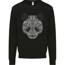 Paisly Panda Bear Mens Sweatshirt Jumper Black
