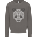 Paisly Panda Bear Mens Sweatshirt Jumper Charcoal