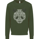 Paisly Panda Bear Mens Sweatshirt Jumper Forest Green