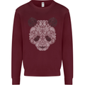 Paisly Panda Bear Mens Sweatshirt Jumper Maroon