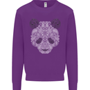 Paisly Panda Bear Mens Sweatshirt Jumper Purple