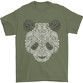 Paisly Panda Bear Mens T-Shirt 100% Cotton Military Green