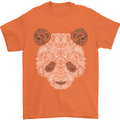 Paisly Panda Bear Mens T-Shirt 100% Cotton Orange