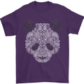 Paisly Panda Bear Mens T-Shirt 100% Cotton Purple