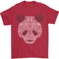 Paisly Panda Bear Mens T-Shirt 100% Cotton Red