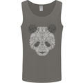 Paisly Panda Bear Mens Vest Tank Top Charcoal