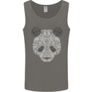 Paisly Panda Bear Mens Vest Tank Top Charcoal
