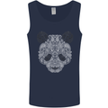 Paisly Panda Bear Mens Vest Tank Top Navy Blue