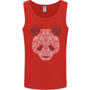 Paisly Panda Bear Mens Vest Tank Top Red