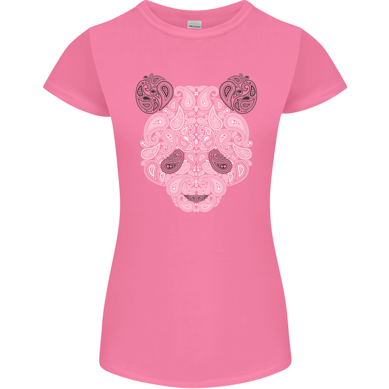 Paisly Panda Bear Womens Petite Cut T-Shirt Azalea