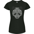 Paisly Panda Bear Womens Petite Cut T-Shirt Black