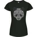 Paisly Panda Bear Womens Petite Cut T-Shirt Black