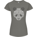 Paisly Panda Bear Womens Petite Cut T-Shirt Charcoal
