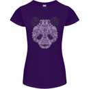 Paisly Panda Bear Womens Petite Cut T-Shirt Purple