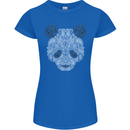 Paisly Panda Bear Womens Petite Cut T-Shirt Royal Blue