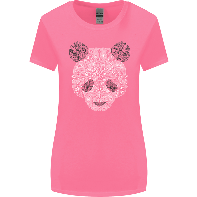 Paisly Panda Bear Womens Wider Cut T-Shirt Azalea