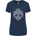Paisly Panda Bear Womens Wider Cut T-Shirt Navy Blue