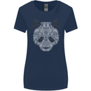 Paisly Panda Bear Womens Wider Cut T-Shirt Navy Blue