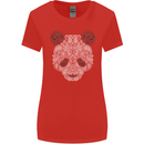 Paisly Panda Bear Womens Wider Cut T-Shirt Red
