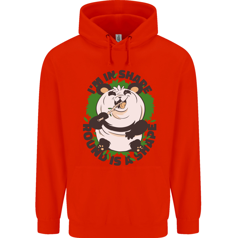 Panda Bear Funny Overweight Fat Humour Childrens Kids Hoodie Bright Red