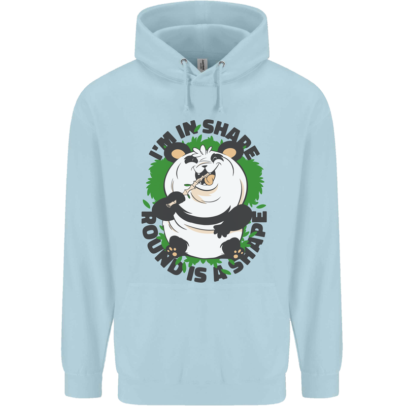 Panda Bear Funny Overweight Fat Humour Childrens Kids Hoodie Light Blue