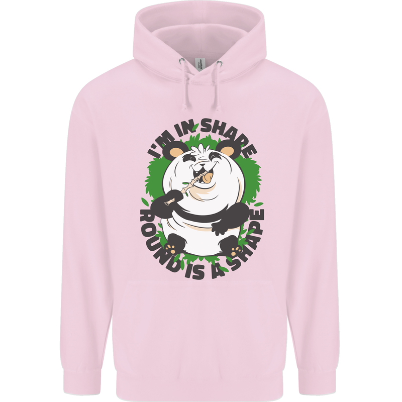 Panda Bear Funny Overweight Fat Humour Childrens Kids Hoodie Light Pink