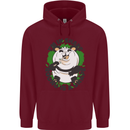 Panda Bear Funny Overweight Fat Humour Childrens Kids Hoodie Maroon