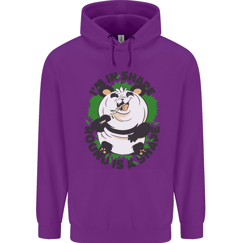 Panda Bear Funny Overweight Fat Humour Childrens Kids Hoodie Purple
