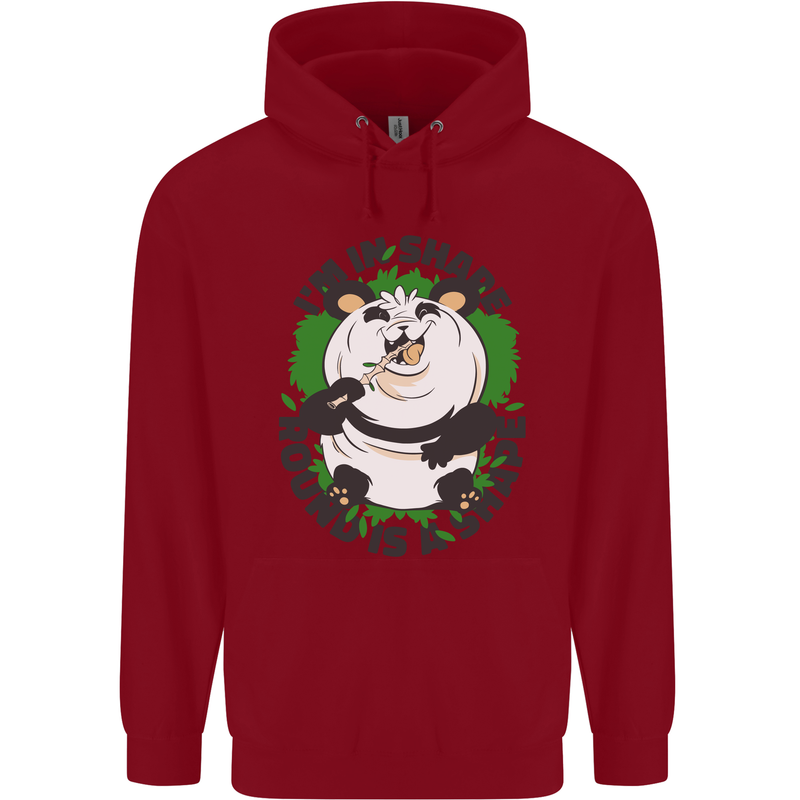 Panda Bear Funny Overweight Fat Humour Childrens Kids Hoodie Red