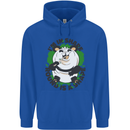 Panda Bear Funny Overweight Fat Humour Childrens Kids Hoodie Royal Blue