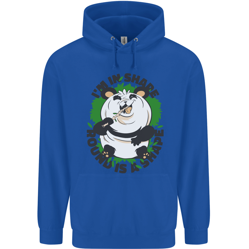 Panda Bear Funny Overweight Fat Humour Childrens Kids Hoodie Royal Blue