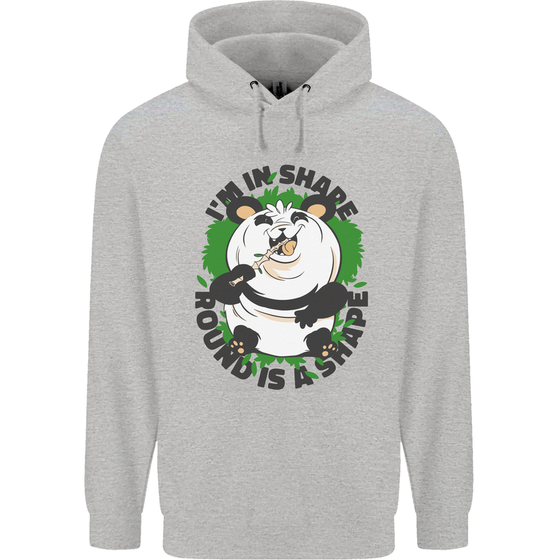 Panda Bear Funny Overweight Fat Humour Childrens Kids Hoodie Sports Grey