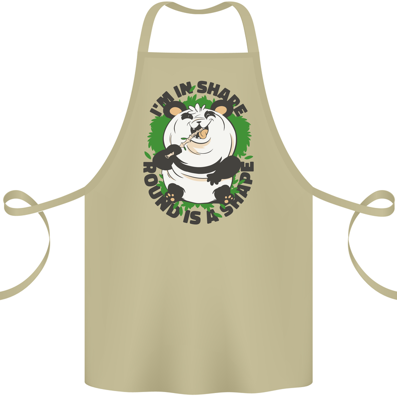 Panda Bear Funny Overweight Fat Humour Cotton Apron 100% Organic Khaki