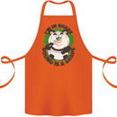 Panda Bear Funny Overweight Fat Humour Cotton Apron 100% Organic Orange