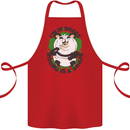Panda Bear Funny Overweight Fat Humour Cotton Apron 100% Organic Red