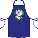 Panda Bear Funny Overweight Fat Humour Cotton Apron 100% Organic Royal Blue