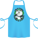 Panda Bear Funny Overweight Fat Humour Cotton Apron 100% Organic Turquoise